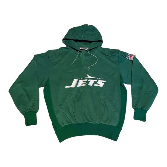 Vtg 80's Starter New York Jets Hooded Sweatshirt‎ Pullover Green NFL Size Large - Picture 1 of 7